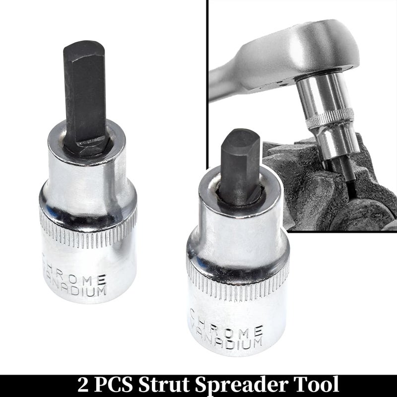 Yuesstloo 9pcs Strut Nut Socket 16mm 18mm 19mm 21mm 22mm 24mm with 12 Point 1/2" Drive, Suspension Strut Spreader Socket Tool Kit Shock Absorber Tool Suspension Strut Split Hub/Knuckle Spreader Tool - Image 4